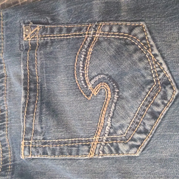 Vintage Double-stitched Silver Jeans - Picture 4 of 7